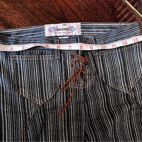 Vintage Y2K Miss Me Flare Wide Lace Up Jeans Pants - Picture 4 of 9